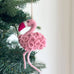 Flamingo with Flower Design Wool Ornament