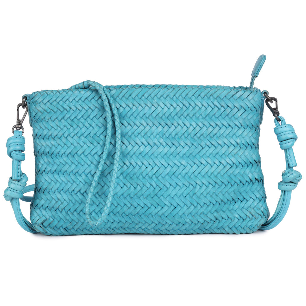 Hale Leather Crossbody and Clutch in Turquoise