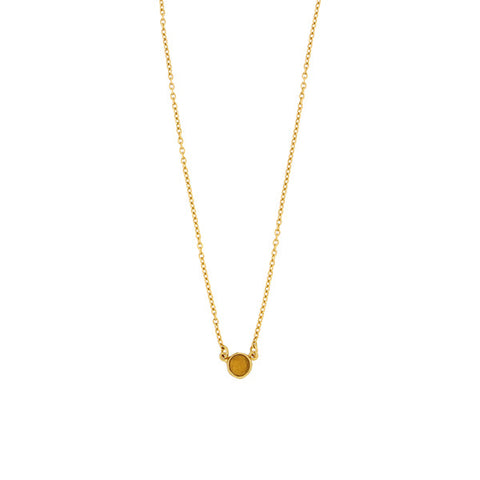 Bubble 16 Inch Adjustable Dainty Pendant Necklace - Amber by Michael Michaud