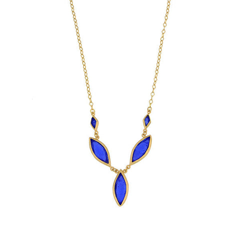 Marquise 16 Inch Adjustable Necklace - Cobalt by Michael Michaud