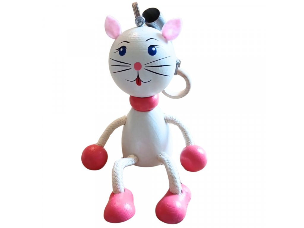 White Kitty Handcrafted Wooden Jumpie