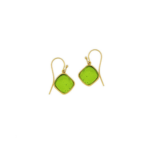 Bubble Diamonds Wire Earrings - Green by Michael Michaud