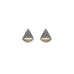 Rounded Triangle Stud with Minute Sterling Silver Granulation and 18k Gold Earrings