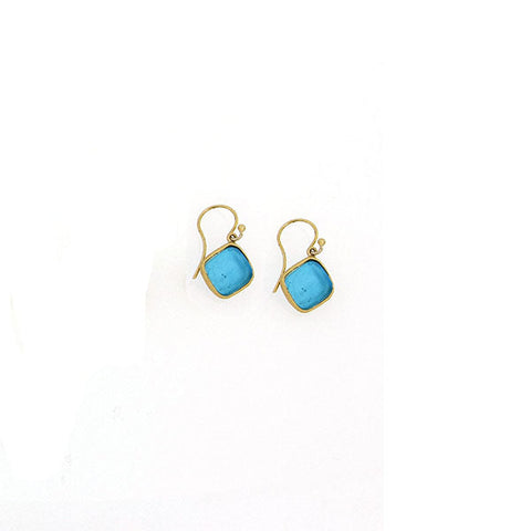 Bubble Diamonds Wire Earrings - Turquoise by Michael Michaud