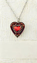 Red Rose Heart Pendant Necklace by Firefly Jewelry