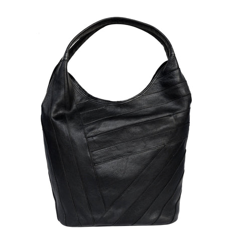 Kiki Leather Shoulder Bag in Black