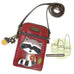 Raccoon Cellphone Crossbody in Burgundy