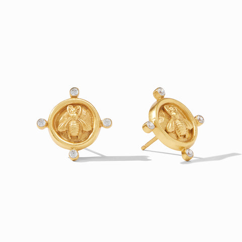Bee Cameo Cubic Zirconia Stud Earring by Julie Vos