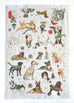 Cozy Christmas Dogs Kitchen Tea Towel