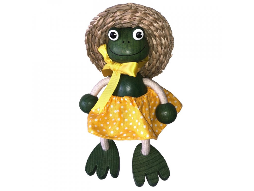 Frog Girl with Skirt Handcrafted Wooden Jumpie