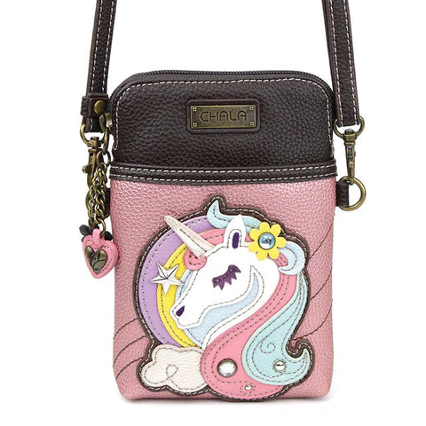 Unicorn Cellphone Crossbody in Glitter Pink