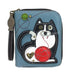 Fat Cat Zip-Around Wallet in Blue Gray by Chala