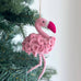 Flamingo with Flower Design Wool Ornament