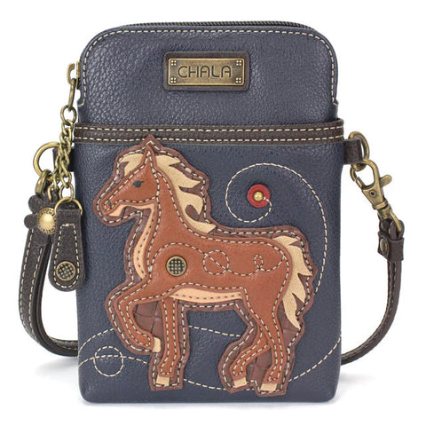 Horse B Cellphone Crossbody in Navy