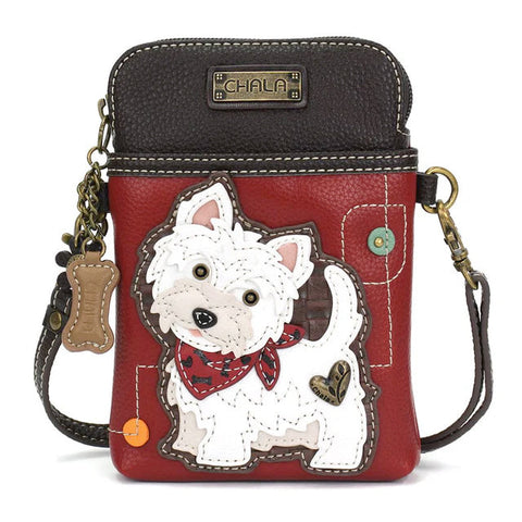 Westie Cellphone Crossbody in Burgundy