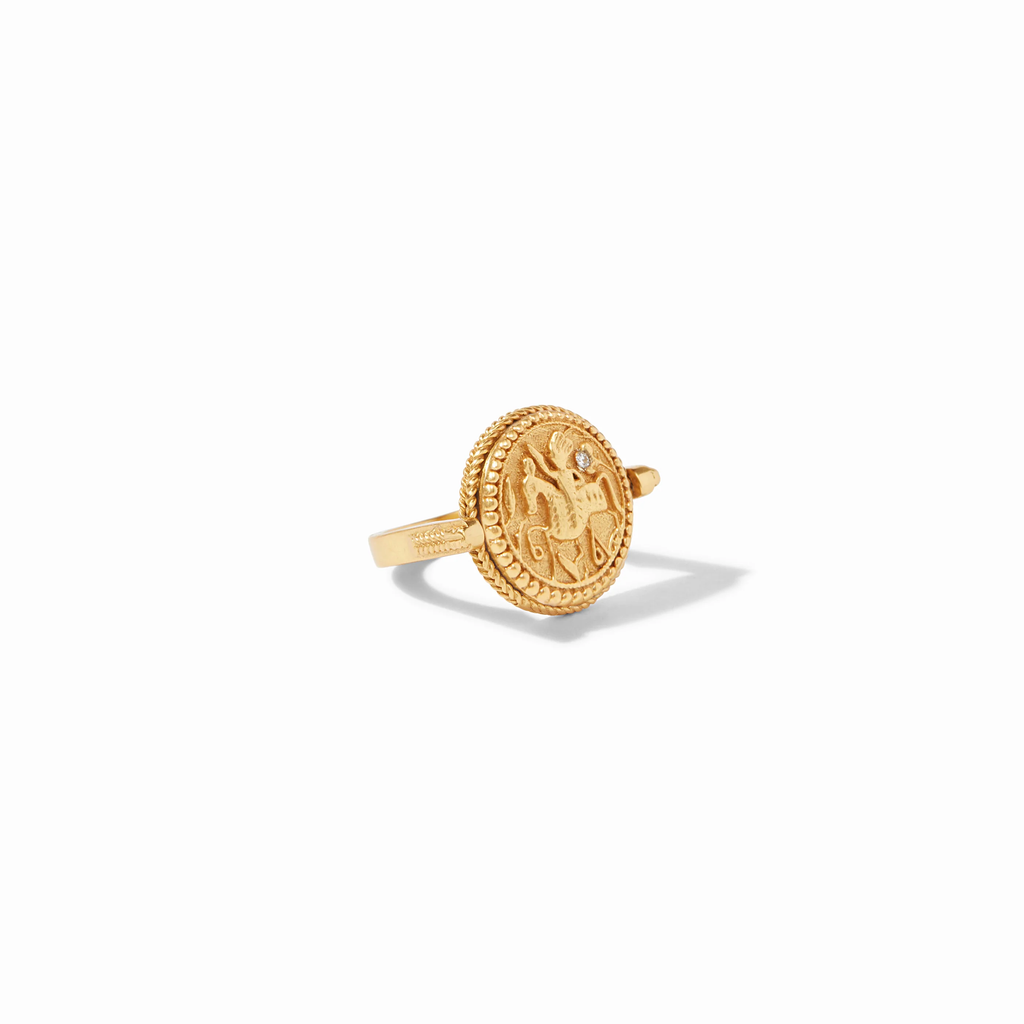 Coin Revolving Mother of Pearl Ring Size 7 by Julie Vos