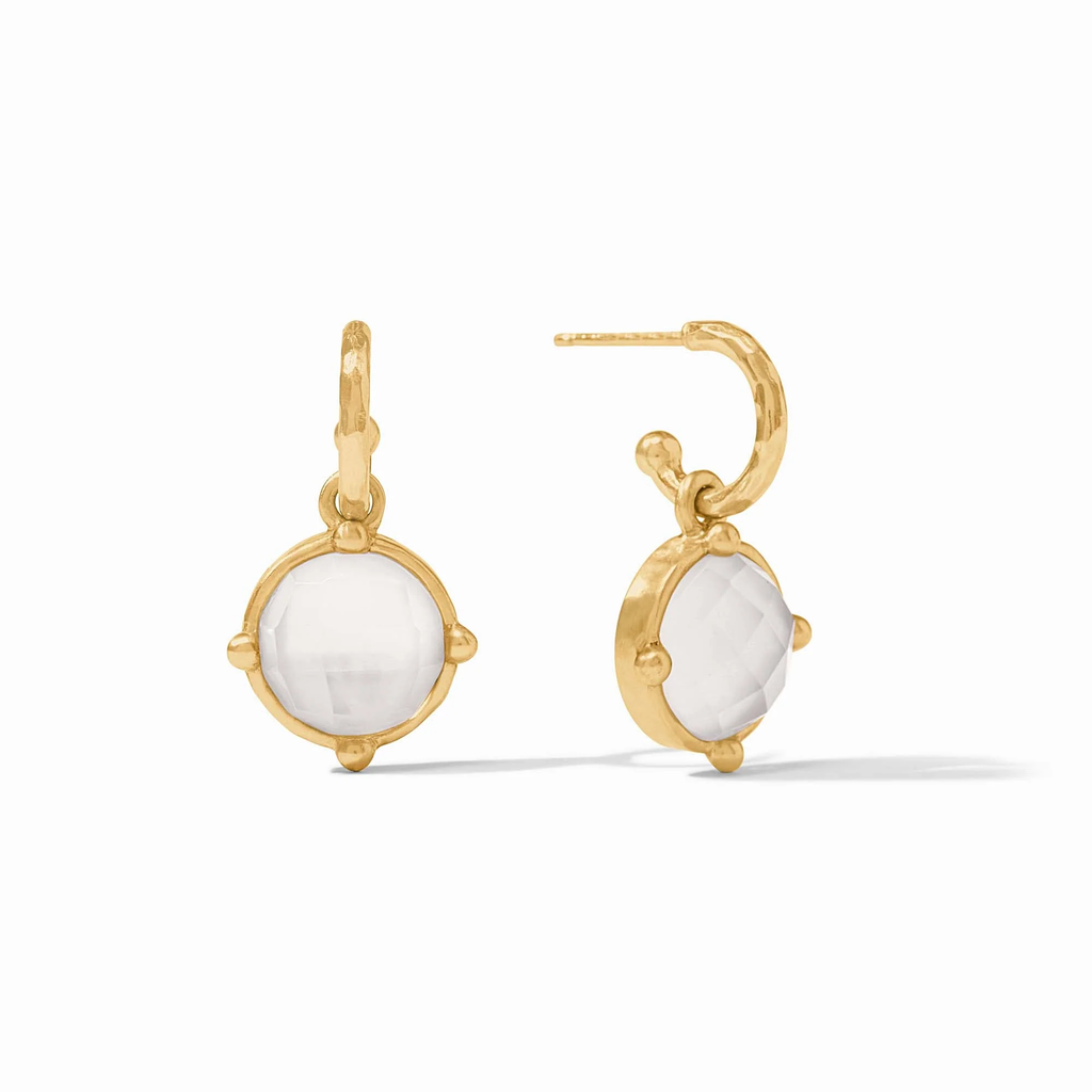 Honeybee Iridescent Clear Crystal Hoop &amp; Charm Earrings by Julie Vos