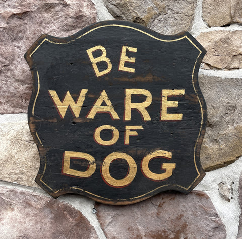 Be Ware of Dog (Black and Gold) Americana Art