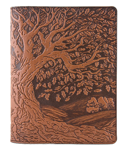 Leather Composition Notebook - Tree of Life in Saddle