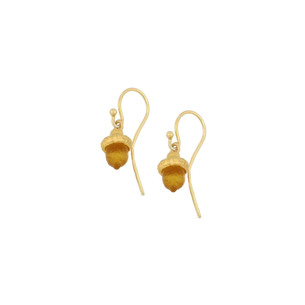 Autumn Acorn Dainty Wire Earrings by Michael Michaud