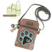 Paw Print Cellphone Crossbody in Teal and Brown