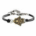 Silver, Gold, and Black Small Hamsa Chord Bracelet by Michal Golan