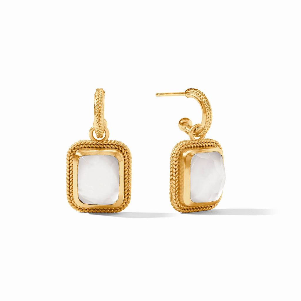 Cheval Hoop &amp; Charm Earring in Iridescent Clear Crystal by Julie Vos