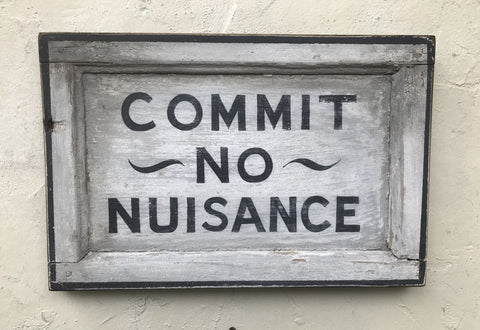 Commit No Nuisance (Black and White) (Framed) Americana Art