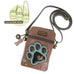 Paw Print Cellphone Crossbody in Teal with Brown by Chala