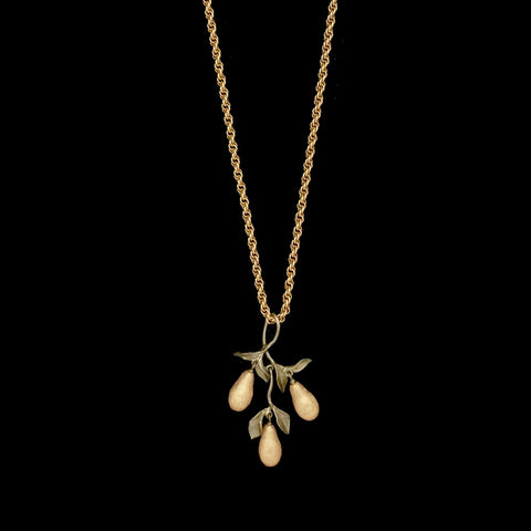 Golden Pear 28 Inch Adjustable Long Pendant Necklace by Michael Michaud