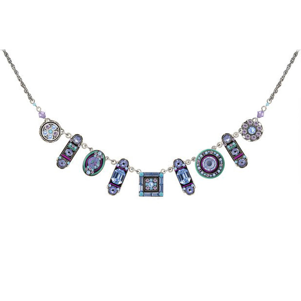 Lavender La Dolce Vita Oblong Crystal Necklace by Firefly Jewelry