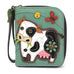 Cow Zip-Around Wallet in Teal by Chala