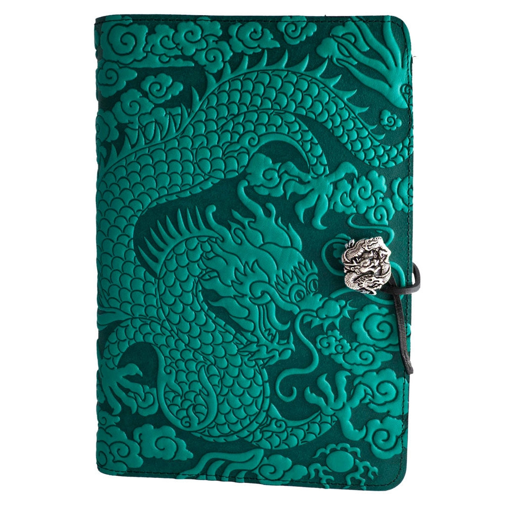 Cloud Dragon Small Leather Journal in Teal