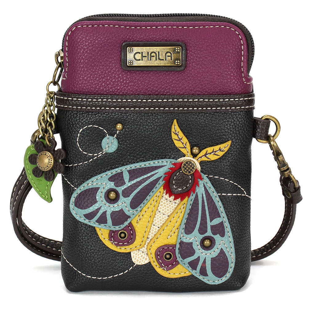 Moth CellPhone Crossbody in Black by Chala