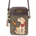 Yellow Lab Cellphone Crossbody in Olive Stripe