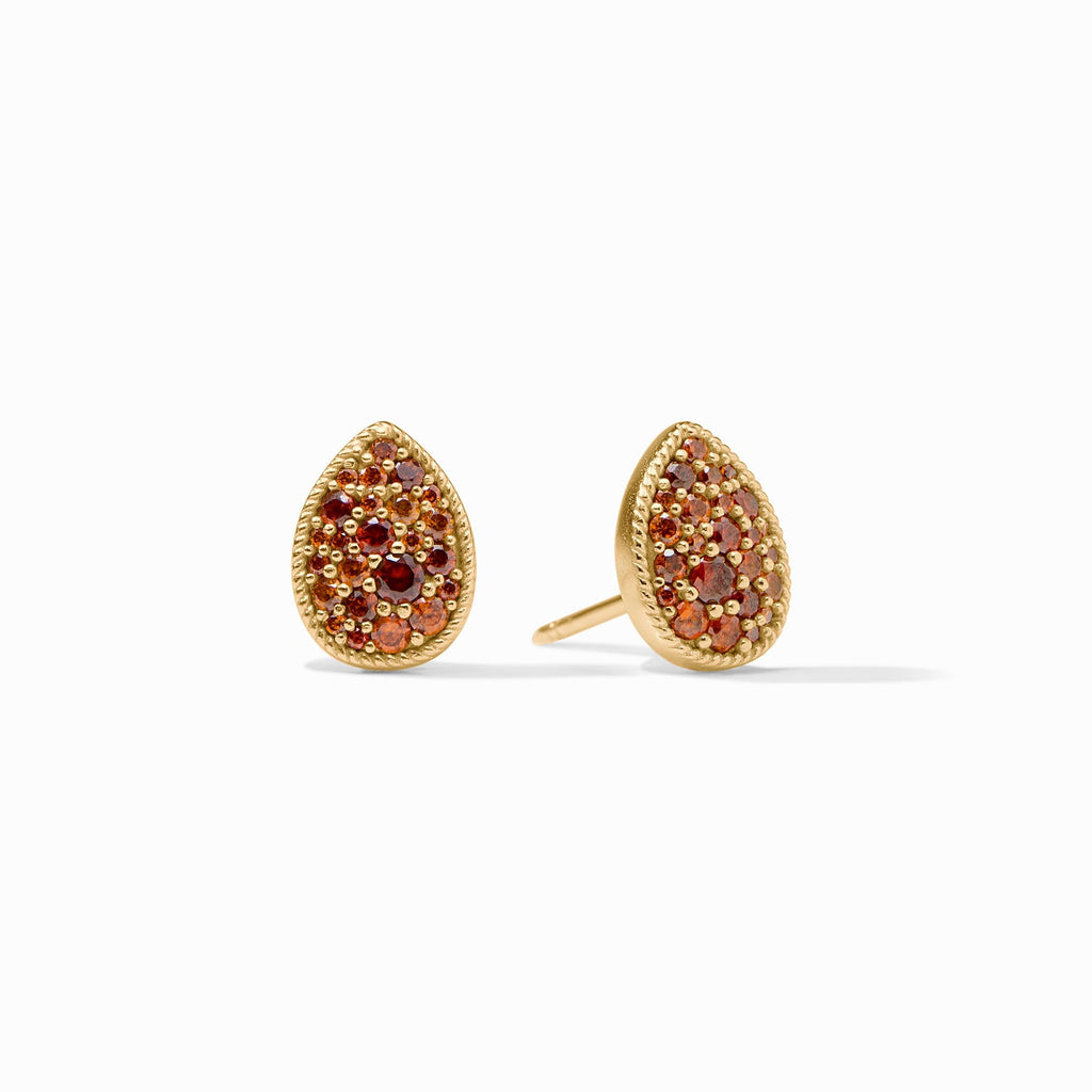 Pave Teardrop Stud Earrings in Garnet by Julie Vos