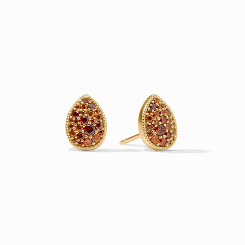 Pave Teardrop Stud Earrings in Garnet by Julie Vos