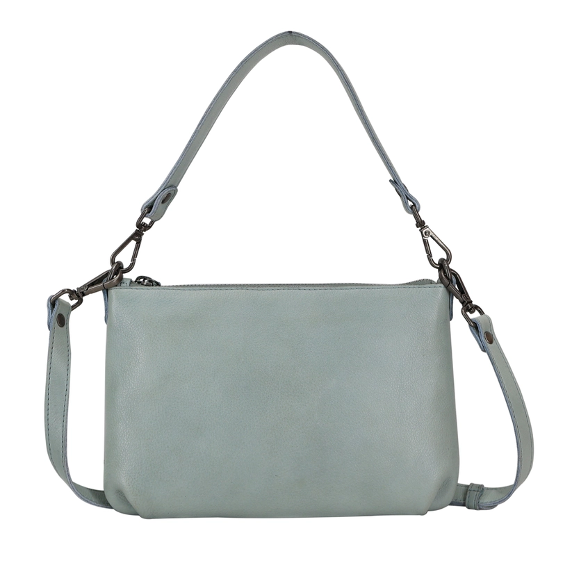 Stevie Leather Crossbody in Sky Blue