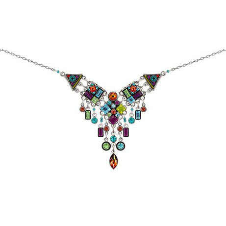 Multi Color Architectural Elaborate Necklace by Firefly Jewelry