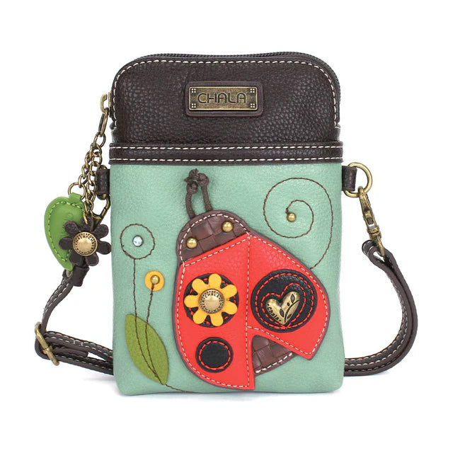 Ladybug Cellphone Crossbody in Teal