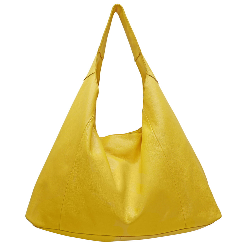 Lindsey Leather Tote in Lemon