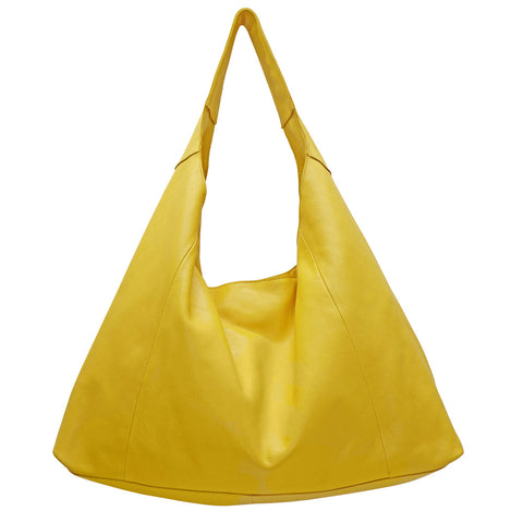 Lindsey Leather Tote in Lemon
