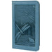 Leather Checkbook Cover - Dragonfly Pond in Sky Blue