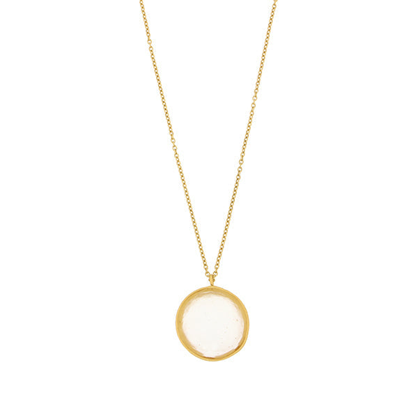Bubble 16 Inch Adjustable Large Pendant Necklace - Frosted Clear by Michael Michaud