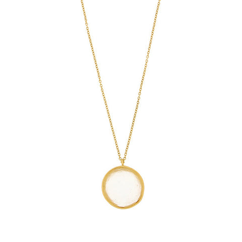 Bubble 16 Inch Adjustable Large Pendant Necklace - Frosted Clear by Michael Michaud