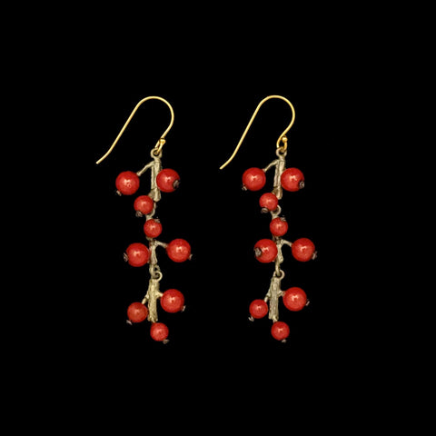 Winterberry Long Wire Earrings by Michael Michaud