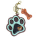 Paw Print Coin Purse and Key Chain in Teal by Chala