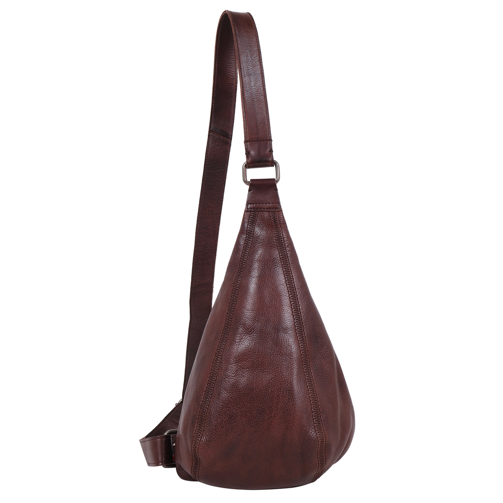 Hippie Small Leather Sling in Brown