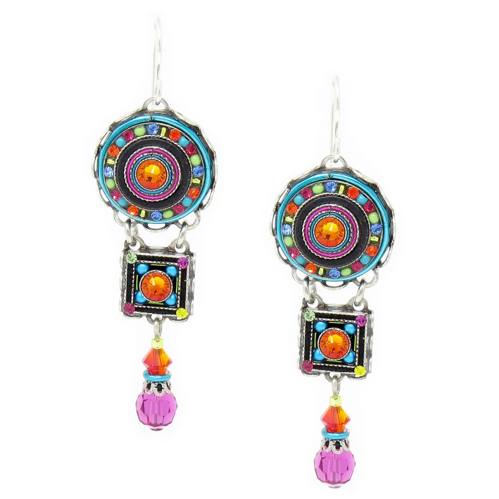 Tangerine La Dolce Vita 3 Tier Earrings by Firefly Jewelry