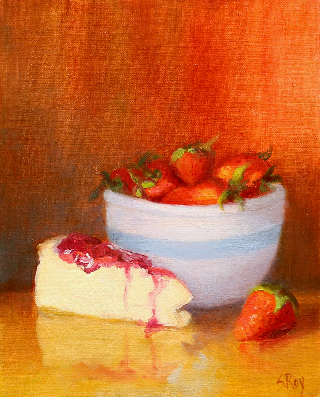 Cheesecake and Strawberries by Simonne Roy
